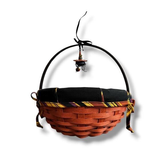 Longaberger 2006 Small Autumn Treats Basket w/ Protector Liner & Spider Charm - Picture 2 of 6